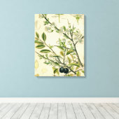 Antiek Blackthorn Botanische Print Bloembes (Insitu (Houten vloer))