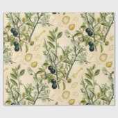 Antiek Blackthorn Botanische Print Bloembes Cadeaupapier (Vlak)
