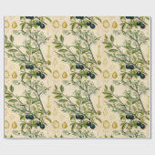Antiek Blackthorn Botanische Print Bloembes Cadeaupapier (Vlak)