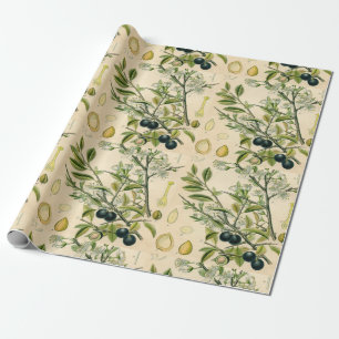 Antiek Blackthorn Botanische Print Bloembes Cadeaupapier