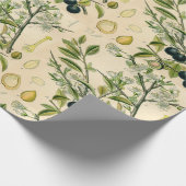 Antiek Blackthorn Botanische Print Bloembes Cadeaupapier (Hoek)