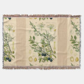 Antiek Blackthorn Botanische Print Bloembes Deken (Voorkant)