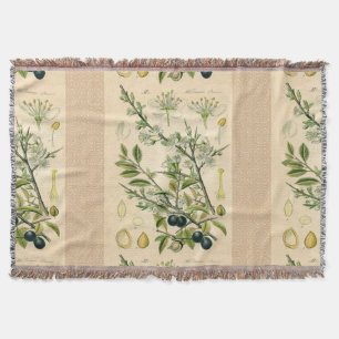 Antiek Blackthorn Botanische Print Bloembes Deken