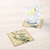 Antiek Blackthorn Botanische Print Bloembes Kartonnen Onderzetters (Insitu)