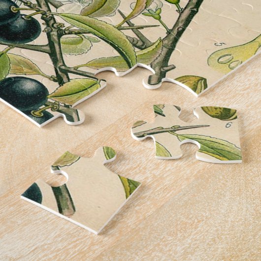 Antiek Blackthorn Botanische Print Bloembes Legpuzzel (Zijkant)