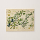 Antiek Blackthorn Botanische Print Bloembes Legpuzzel (Horizontaal)