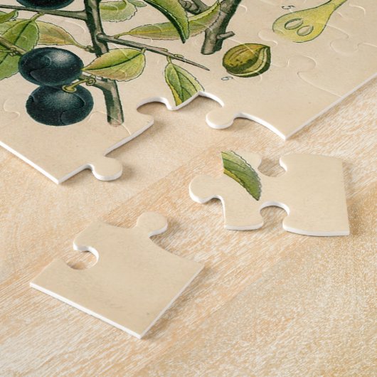 Antiek Blackthorn Botanische Print Bloembes Legpuzzel (Zijkant)