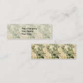 Antiek Blackthorn Botanische Print Bloembes Mini Visitekaartje (Voorkant / Achterkant)