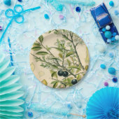 Antiek Blackthorn Botanische Print Bloembes Papieren Bordje (Feest)