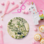 Antiek Blackthorn Botanische Print Bloembes Papieren Bordje (Feest)