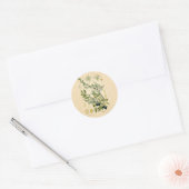Antiek Blackthorn Botanische Print Bloembes Ronde Sticker (Envelop)