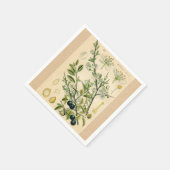 Antiek Blackthorn Botanische Print Bloembes Servet (Hoek)