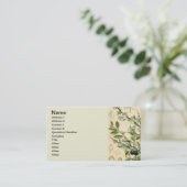 Antiek Blackthorn Botanische Print Bloembes Visitekaartje (Staand voorkant)