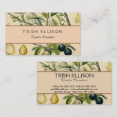 Antiek Blackthorn Botanische Print Bloembes Visitekaartje (Voorkant / Achterkant)