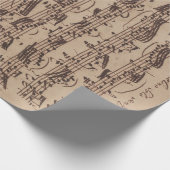 Antiek blad Music Bach Manuscript Cadeaupapier (Hoek)