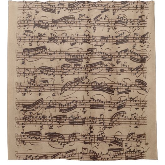 Antiek blad Music Bach Manuscript Douchegordijn (Voorkant)