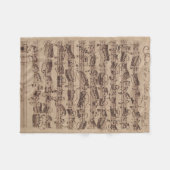 Antiek blad Music Bach Manuscript Fleece Deken (Voorkant (Horizontaal))