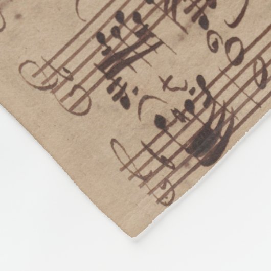 Antiek blad Music Bach Manuscript Fleece Deken (Hoek)