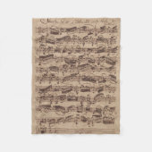 Antiek blad Music Bach Manuscript Fleece Deken (Voorkant)