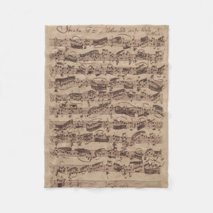 Antiek blad Music Bach Manuscript Fleece Deken