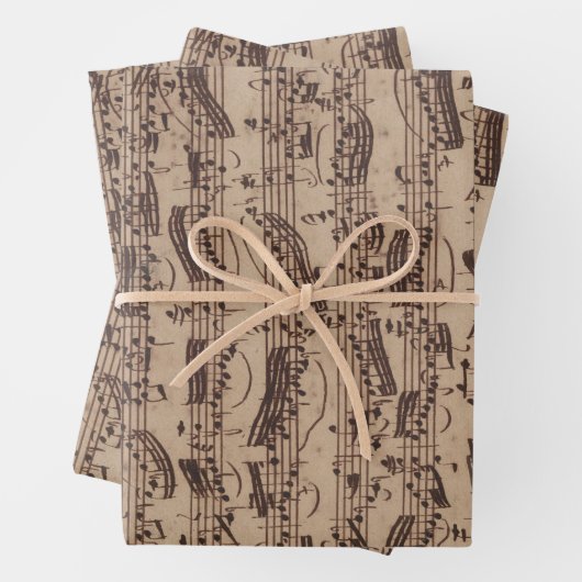 Antiek blad Music Bach Manuscript Inpakpapier Vel (In situ)