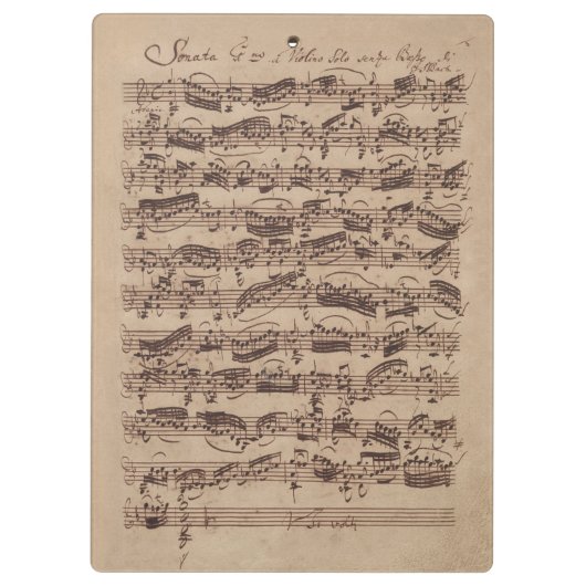 Antiek blad Music Bach Manuscript Klembord (Achterkant)