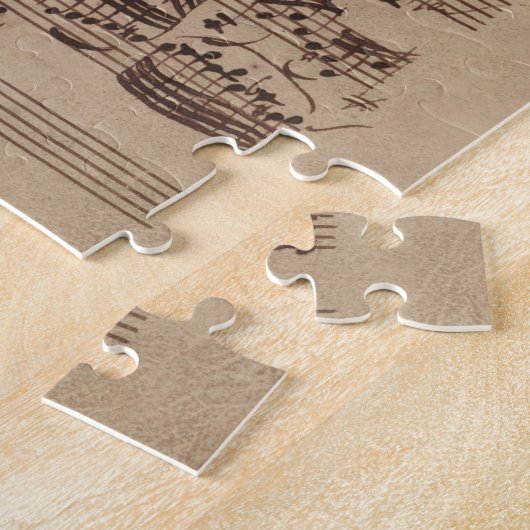 Antiek blad Music Bach Manuscript Legpuzzel (Zijkant)