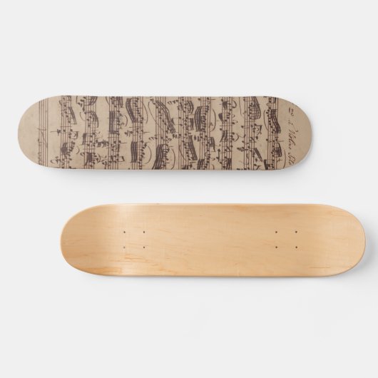 Antiek blad Music Bach Manuscript Persoonlijk Skateboard (Horizontaal)
