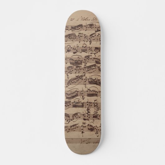 Antiek blad Music Bach Manuscript Persoonlijk Skateboard (Voorkant)
