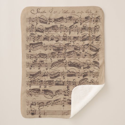 Antiek blad Music Bach Manuscript Sherpa Deken (Voorkant)