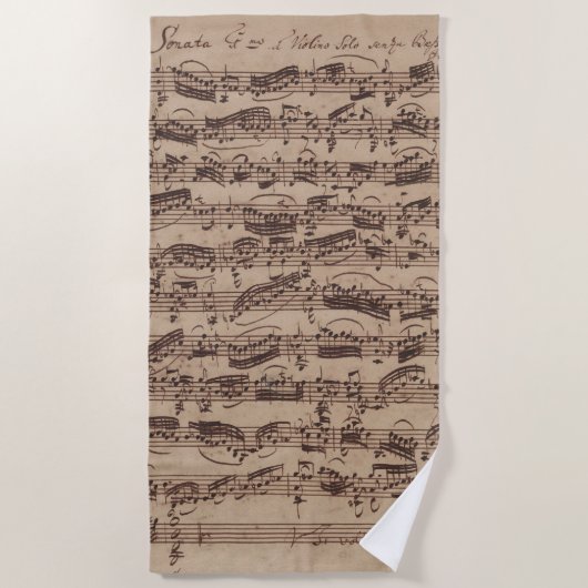Antiek blad Music Bach Manuscript Strandlaken (Voorkant)