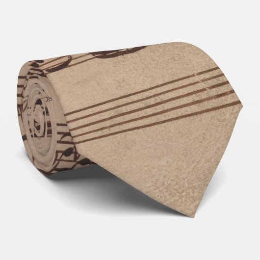 Antiek blad Music Bach Manuscript Stropdas (Opgerold)