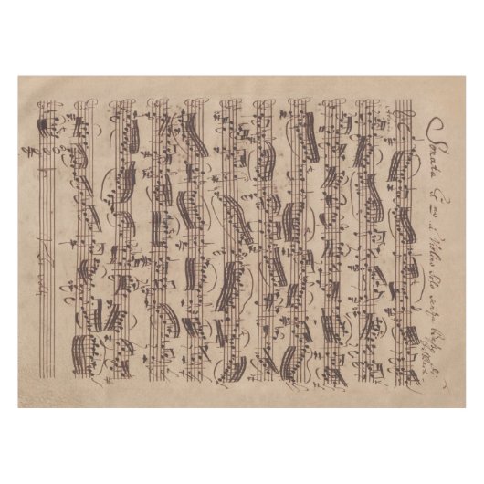 Antiek blad Music Bach Manuscript Tafelkleed (Voorkant (Horizontaal))