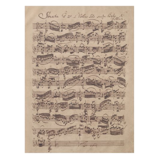 Antiek blad Music Bach Manuscript Tafelkleed (Voorkant)