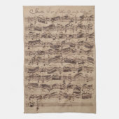 Antiek blad Music Bach Manuscript Theedoek (Verticaal)
