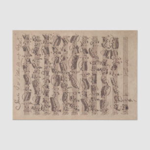 Antiek blad Music Bach Manuscript Tissuepapier