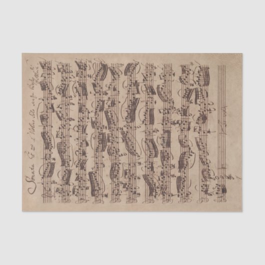 Antiek blad Music Bach Manuscript Tissuepapier (Voorkant)