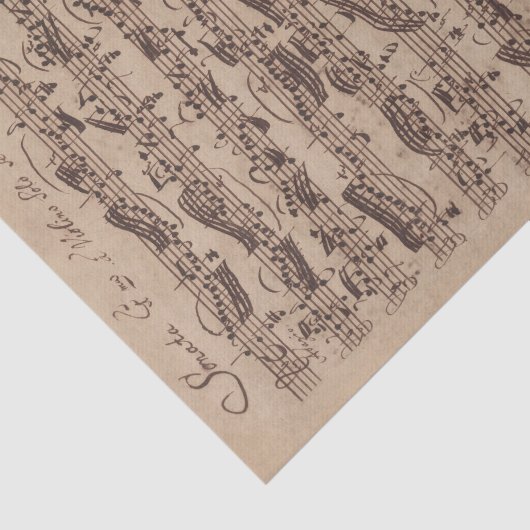 Antiek blad Music Bach Manuscript Tissuepapier (Detail)
