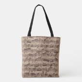 Antiek blad Music Bach Manuscript Tote Bag (Achterkant)
