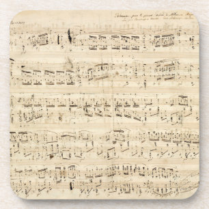 Antiek blad Music Chopin Manuscript Bier Onderzetter