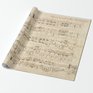 Antiek blad Music Chopin Manuscript Cadeaupapier