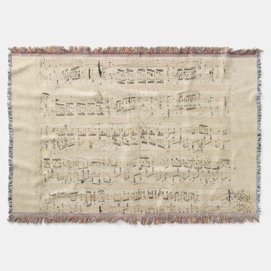 Antiek blad Music Chopin Manuscript Deken (Voorkant)