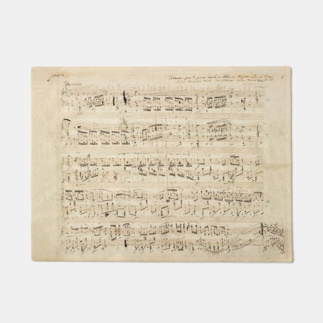 Antiek blad Music Chopin Manuscript Deurmat (Voorkant)