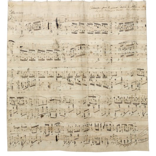 Antiek blad Music Chopin Manuscript Douchegordijn (Voorkant)