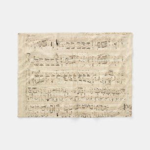 Antiek blad Music Chopin Manuscript Fleece Deken