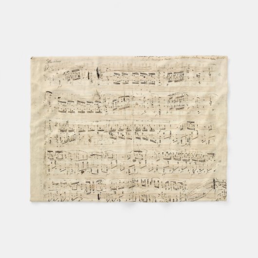 Antiek blad Music Chopin Manuscript Fleece Deken (Voorkant (Horizontaal))