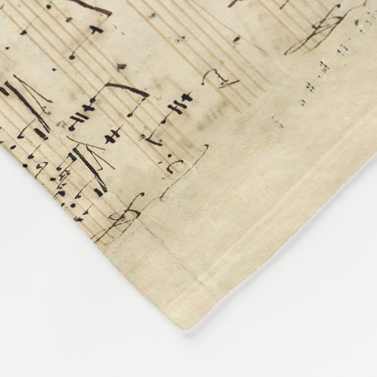 Antiek blad Music Chopin Manuscript Fleece Deken (Hoek)