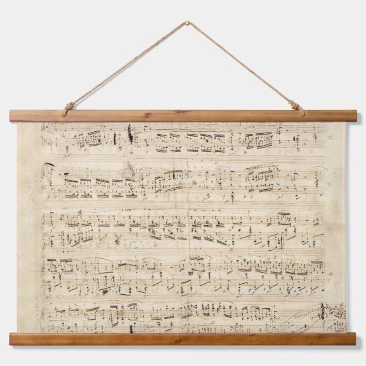 Antiek blad Music Chopin Manuscript Hangend Wandkleed (Voorkant)