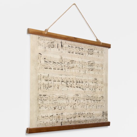Antiek blad Music Chopin Manuscript Hangend Wandkleed (Gebogen)