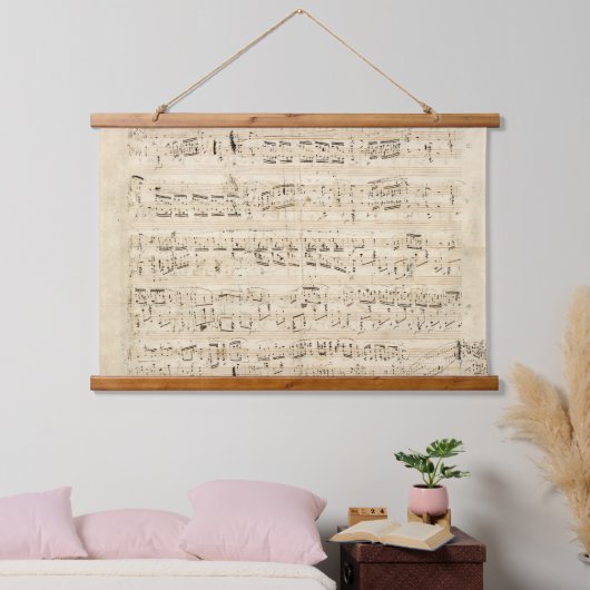 Antiek blad Music Chopin Manuscript Hangend Wandkleed (Slaapkamer)